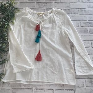 Johnny Was Double Tassel Peasant Blouse